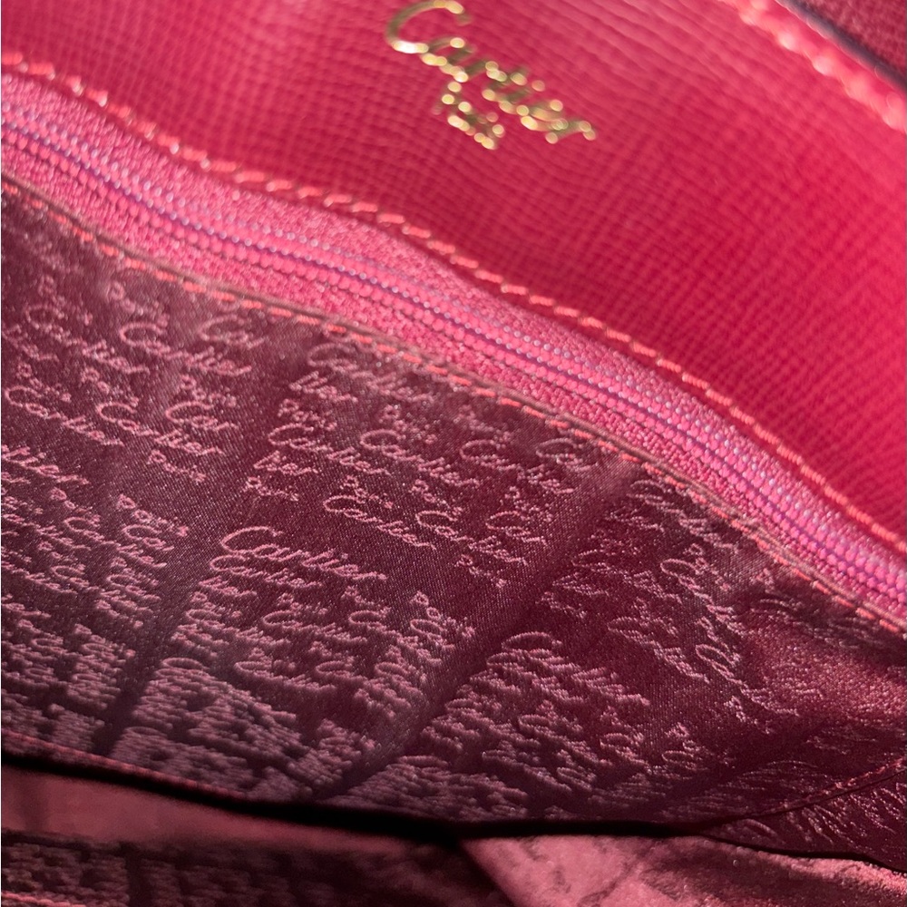 Cartier Must Line Shoulder Bag Bordeaux Leather Vintage Authentic - Picture 2 of 12